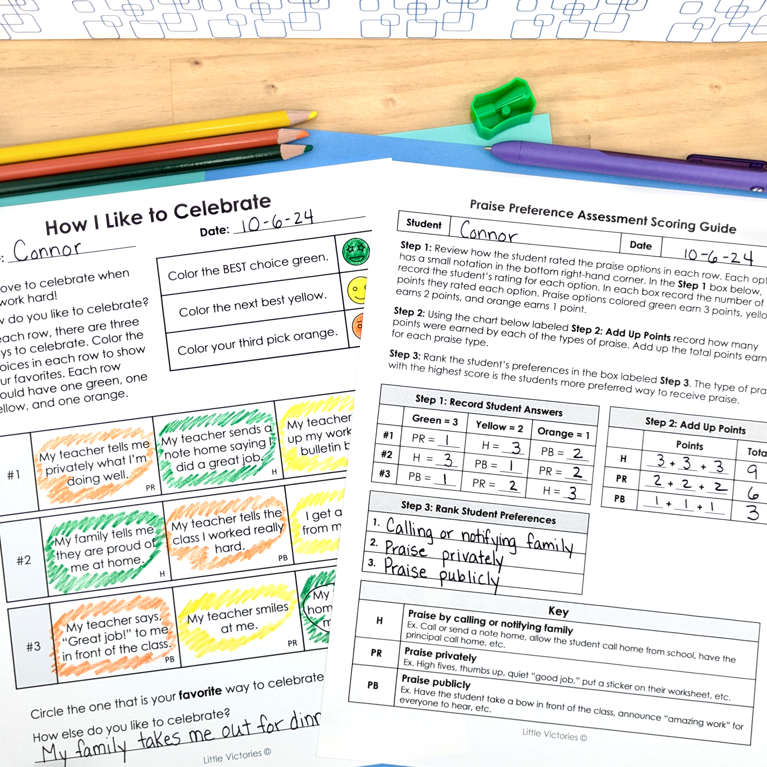 Interest survey Coloring with Scoring