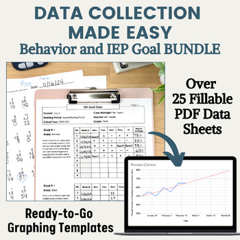 Behavior and Academic Data Collection Sheets Progress Monitoring and Graphing
