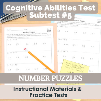 CogAT Study Guide Subtest #5 Number Puzzles for 2nd Grade and Above