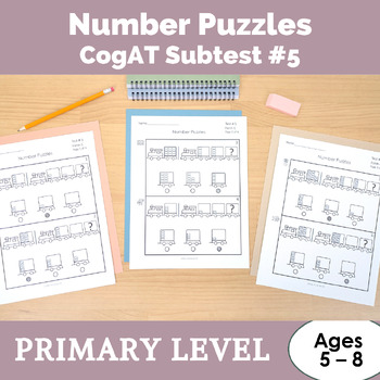 CogAT Study Guide Subtest #5 Number Puzzles for Kindergarten to 2nd Grade