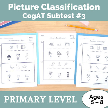 CogAT Study Guide Test #3 Picture Classification for Kindergarten to 2nd Grade