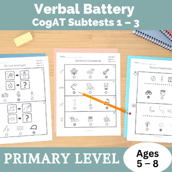 CogAT Study Guide Verbal Reasoning BUNDLE for Kindergarten to 2nd Grade