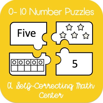 Counting Math Center- 0-10 Self-Correcting Number Puzzles