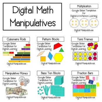 Digital Math Manipulatives BUNDLE- Distance Learning and Interactive Whiteboards