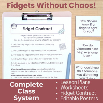 Fidget Rules for the Classroom | Lessons, Expectations Posters & Fidget Contract