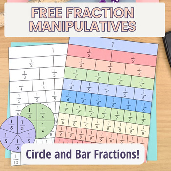 Free Fraction Bars and Fraction Circles Printable Manipulatives