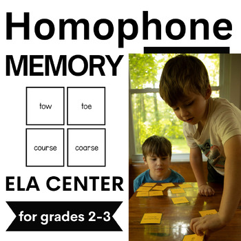 Homophones Memory ELA Center for Similar Sounding Words