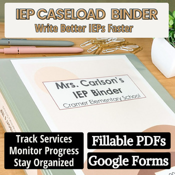 IEP Binder Bundle for Special Education- Fillable PDFs for an Organized Caseload
